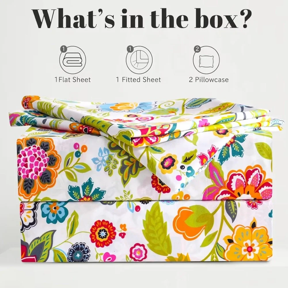 Bedlifes king Sheet Set Ultra Soft Breathable Spring Flower‎